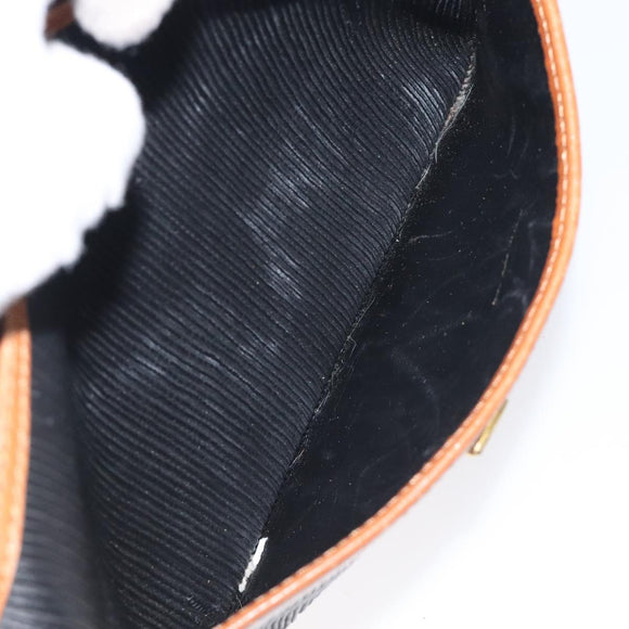 Salvatore Ferragamo Shoulder Bag Leather PVC Black Gold Auth bs27289