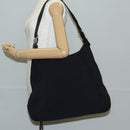 Salvatore Ferragamo Vala Shoulder Bag Nylon Black Silver Auth bs27290-21