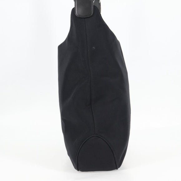 Salvatore Ferragamo Vala Shoulder Bag Nylon Black Silver Auth bs27290