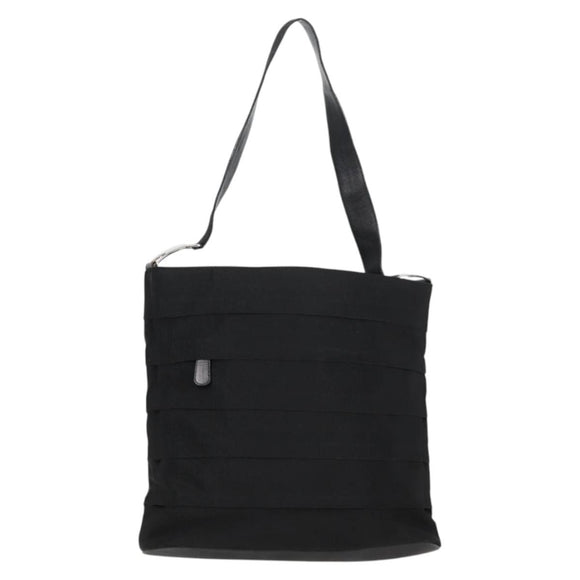 Salvatore Ferragamo Vala Shoulder Bag Canvas Black Silver Auth bs27291