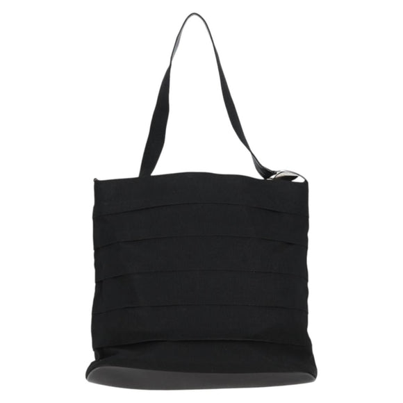 Salvatore Ferragamo Vala Shoulder Bag Canvas Black Silver Auth bs27291