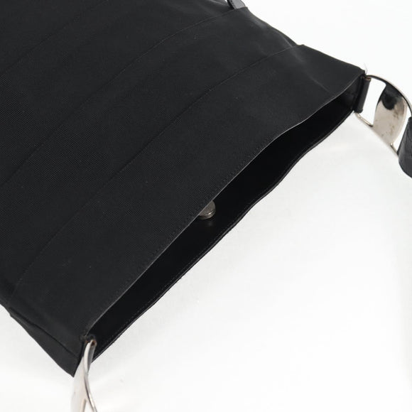 Salvatore Ferragamo Vala Shoulder Bag Canvas Black Silver Auth bs27291