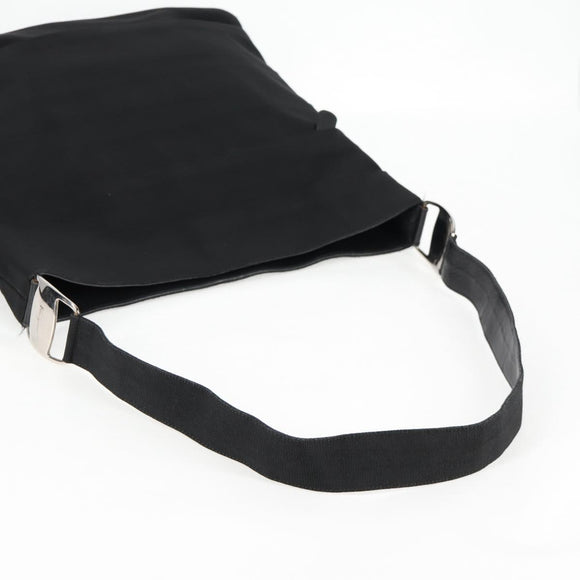 Salvatore Ferragamo Vala Shoulder Bag Canvas Black Silver Auth bs27291