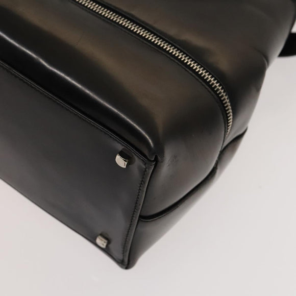 Salvatore Ferragamo Gancini Tote Bag Leather Black Silver Auth bs27292