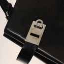 Salvatore Ferragamo Gancini Tote Bag Leather Black Silver Auth bs27292-14