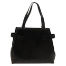 Salvatore Ferragamo Gancini Tote Bag Leather Black Silver Auth bs27292-3