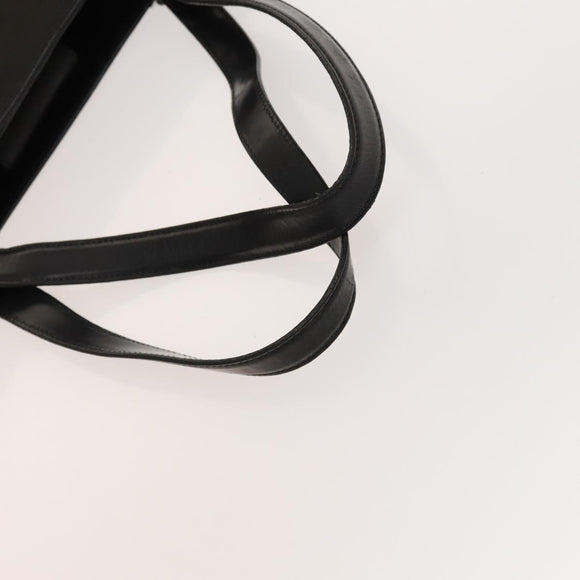 Salvatore Ferragamo Gancini Tote Bag Leather Black Silver Auth bs27292