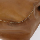 Salvatore Ferragamo Gancini Tote Bag Leather Brown Silver Auth bs27293-10