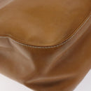 Salvatore Ferragamo Gancini Tote Bag Leather Brown Silver Auth bs27293-11