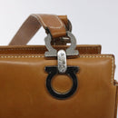 Salvatore Ferragamo Gancini Tote Bag Leather Brown Silver Auth bs27293-14