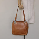 Salvatore Ferragamo Gancini Tote Bag Leather Brown Silver Auth bs27293-21