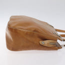Salvatore Ferragamo Gancini Tote Bag Leather Brown Silver Auth bs27293-4
