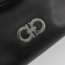 Salvatore Ferragamo Gancini Tote Bag Leather Black Silver Auth bs27294-17