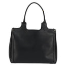 Salvatore Ferragamo Gancini Tote Bag Leather Black Silver Auth bs27294-3