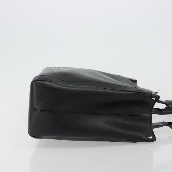 Salvatore Ferragamo Gancini Tote Bag Leather Black Silver Auth bs27294