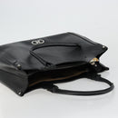 Salvatore Ferragamo Gancini Tote Bag Leather Black Silver Auth bs27294-6