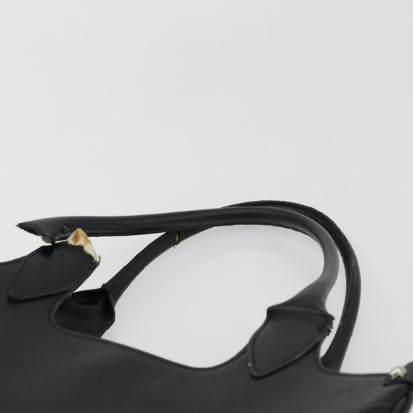 Salvatore Ferragamo Gancini Tote Bag Leather Black Silver Auth bs27294