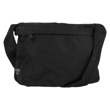 PRADA Shoulder Bag Nylon Black Silver Auth bs27299