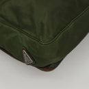 PRADA Tote Bag Nylon Khaki Silver Auth bs27300-9