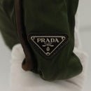 PRADA Tote Bag Nylon Khaki Silver Auth bs27300-17