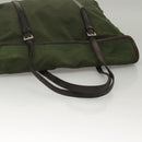 PRADA Tote Bag Nylon Khaki Silver Auth bs27300-6