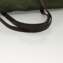 PRADA Tote Bag Nylon Khaki Silver Auth bs27300-7