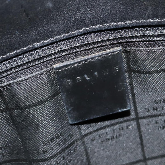 CELINE Macadam Canvas Hand Bag Enamel Brown Gold Auth bs27304