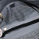 CELINE Macadam Canvas Hand Bag Enamel Brown Gold Auth bs27304-10