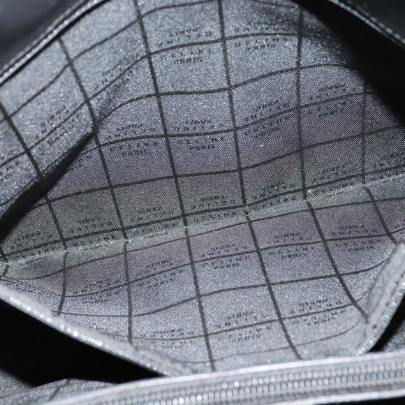 CELINE Macadam Canvas Hand Bag Enamel Brown Gold Auth bs27304