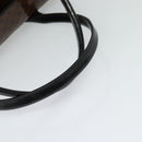 CELINE Macadam Canvas Hand Bag Enamel Brown Gold Auth bs27304-7