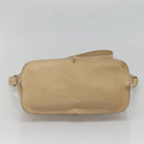 CELINE Hand Bag Leather 2way Beige Silver Auth bs27306-5
