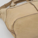 CELINE Hand Bag Leather 2way Beige Silver Auth bs27306-16