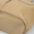 CELINE Hand Bag Leather 2way Beige Silver Auth bs27306-17