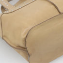 CELINE Hand Bag Leather 2way Beige Silver Auth bs27306-18