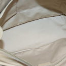 CELINE Hand Bag Leather 2way Beige Silver Auth bs27306-11