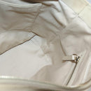 CELINE Hand Bag Leather 2way Beige Silver Auth bs27306-21