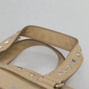 CELINE Hand Bag Leather 2way Beige Silver Auth bs27306-14