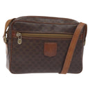 CELINE Macadam Canvas Shoulder Bag PVC Leather Brown Gold Auth bs27307-1
