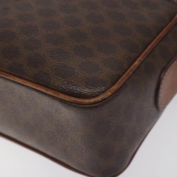 CELINE Macadam Canvas Shoulder Bag PVC Leather Brown Gold Auth bs27307