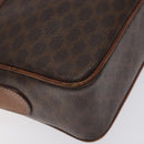 CELINE Macadam Canvas Shoulder Bag PVC Leather Brown Gold Auth bs27307-15