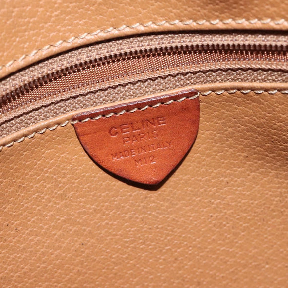 CELINE Macadam Canvas Shoulder Bag PVC Leather Brown Gold Auth bs27307