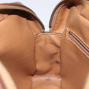 CELINE Macadam Canvas Shoulder Bag PVC Leather Brown Gold Auth bs27307-21