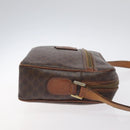 CELINE Macadam Canvas Shoulder Bag PVC Leather Brown Gold Auth bs27307-3