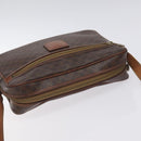 CELINE Macadam Canvas Shoulder Bag PVC Leather Brown Gold Auth bs27307-6