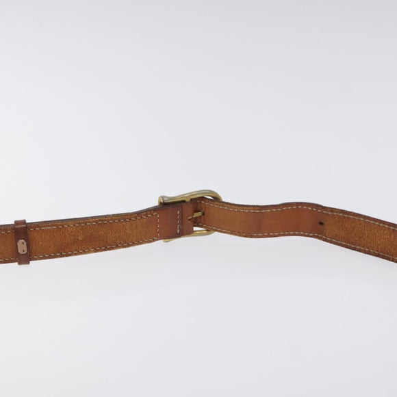 CELINE Macadam Canvas Shoulder Bag PVC Leather Brown Gold Auth bs27307