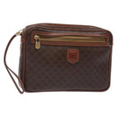 CELINE Macadam Canvas Clutch Bag PVC Leather Brown Gold Auth bs27308-1