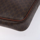 CELINE Macadam Canvas Clutch Bag PVC Leather Brown Gold Auth bs27308-11