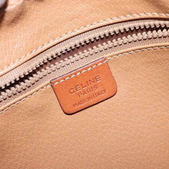 CELINE Macadam Canvas Clutch Bag PVC Leather Brown Gold Auth bs27308