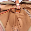 CELINE Macadam Canvas Clutch Bag PVC Leather Brown Gold Auth bs27308-18