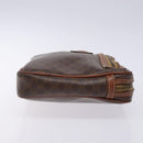 CELINE Macadam Canvas Clutch Bag PVC Leather Brown Gold Auth bs27308-4